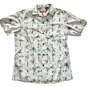 RJC Made in Hawaii Men's Bamboo Shoot Short Sleeve Button-up Shirt, Medium
